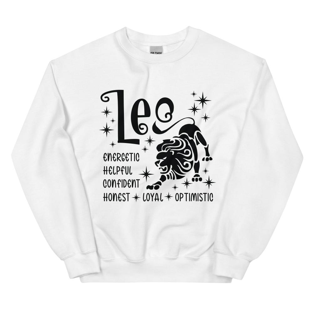 Leo Zodiac Positive Traits Sweatshirt - White Color - https://ascensionemporium.net